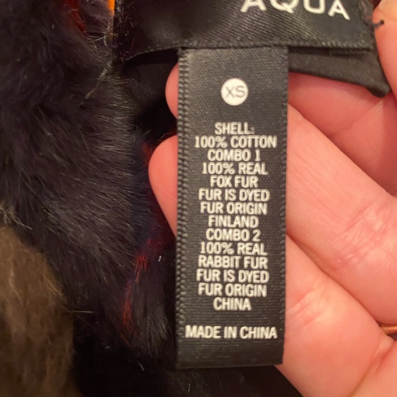 AQUA reversible fur parka Beautiful!!! XS - Picture 7 of 7